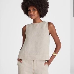 Madewell Linen Pleated Shell Top